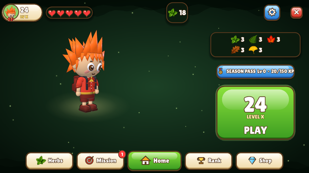 HissRun home screen with a 3D Fire Warrior character
